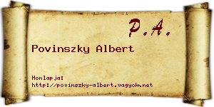Povinszky Albert névjegykártya